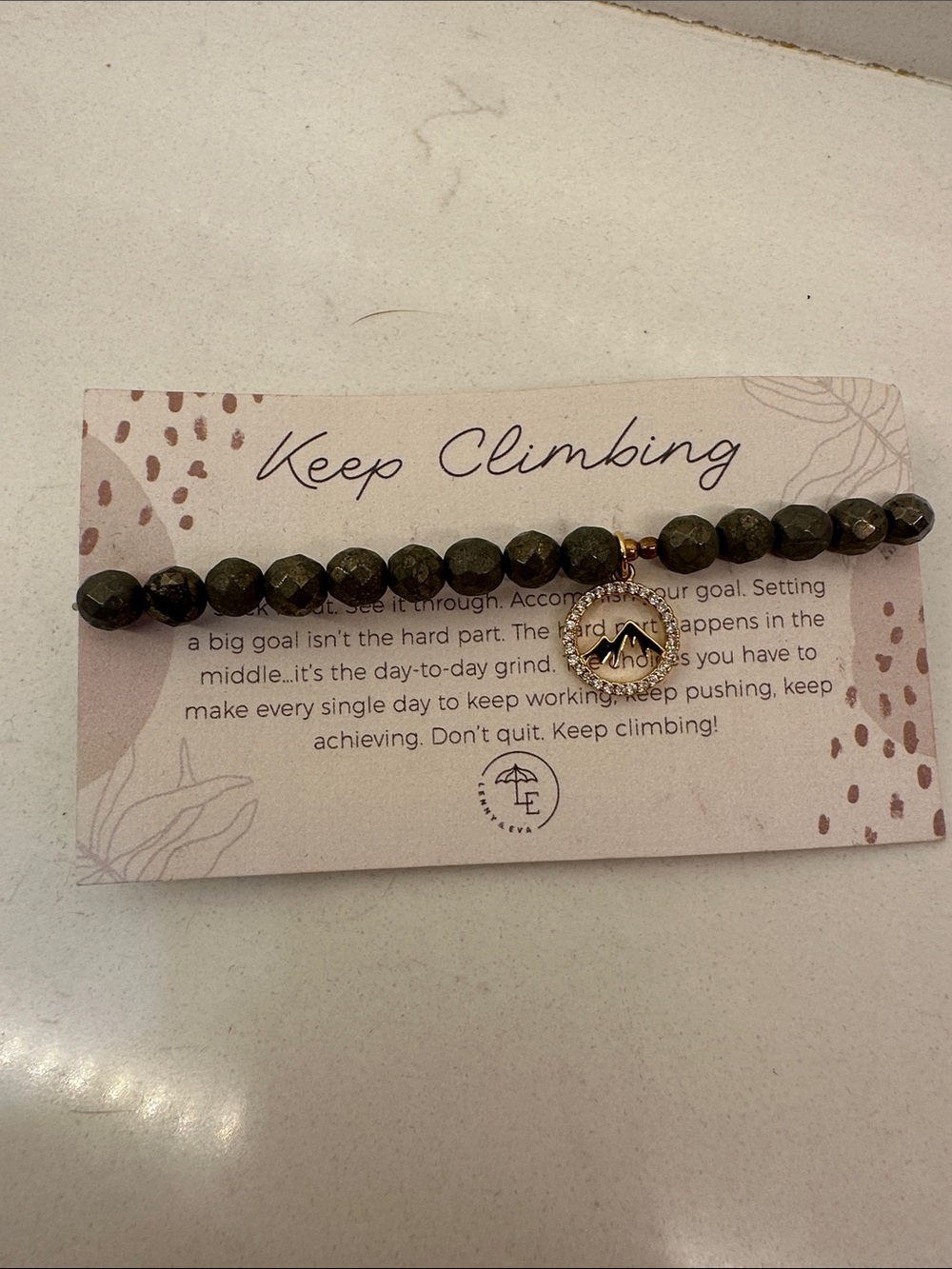 Beaded Stretch Bracelet with Gold Charm